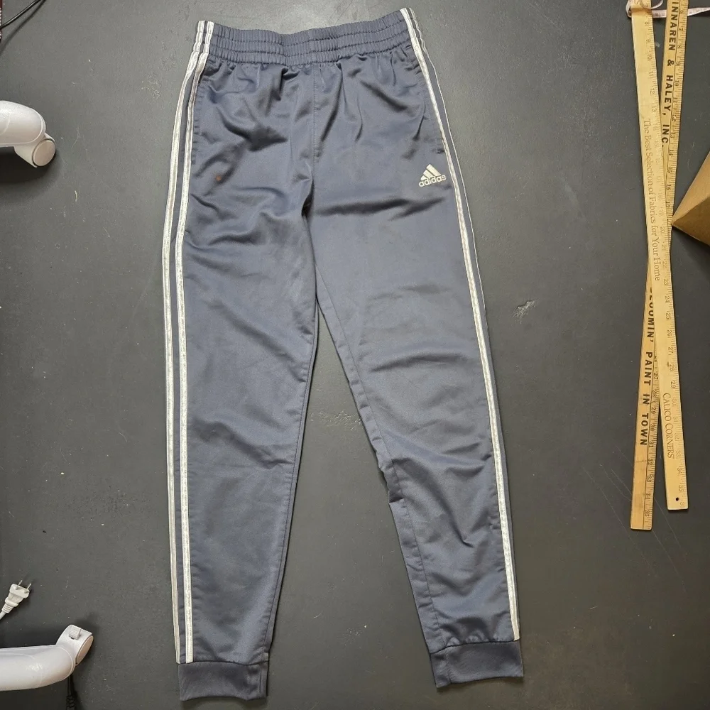 Adidas Youth Gray/White Joggers Large 14/16